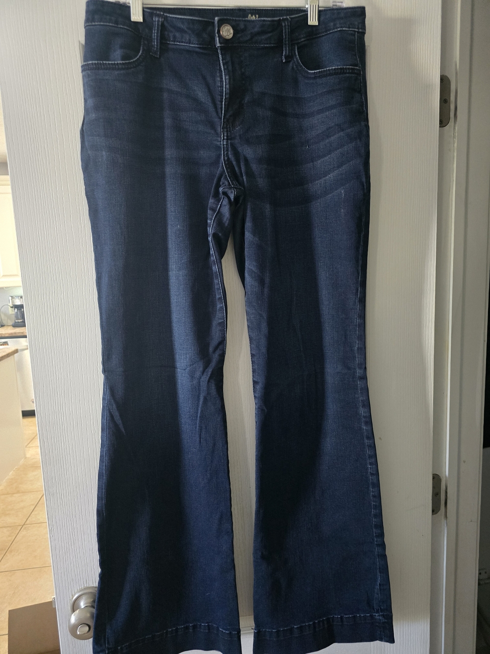 Wrangler: Dark Indigo Trouser Wide-Leg Jeans